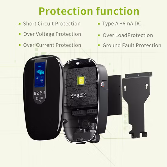 Chargeur EV compact et Portable 7kw 11kw 22kw 16A avec câble de 4.5m, boîte murale de chargement de véhicule électrique EV